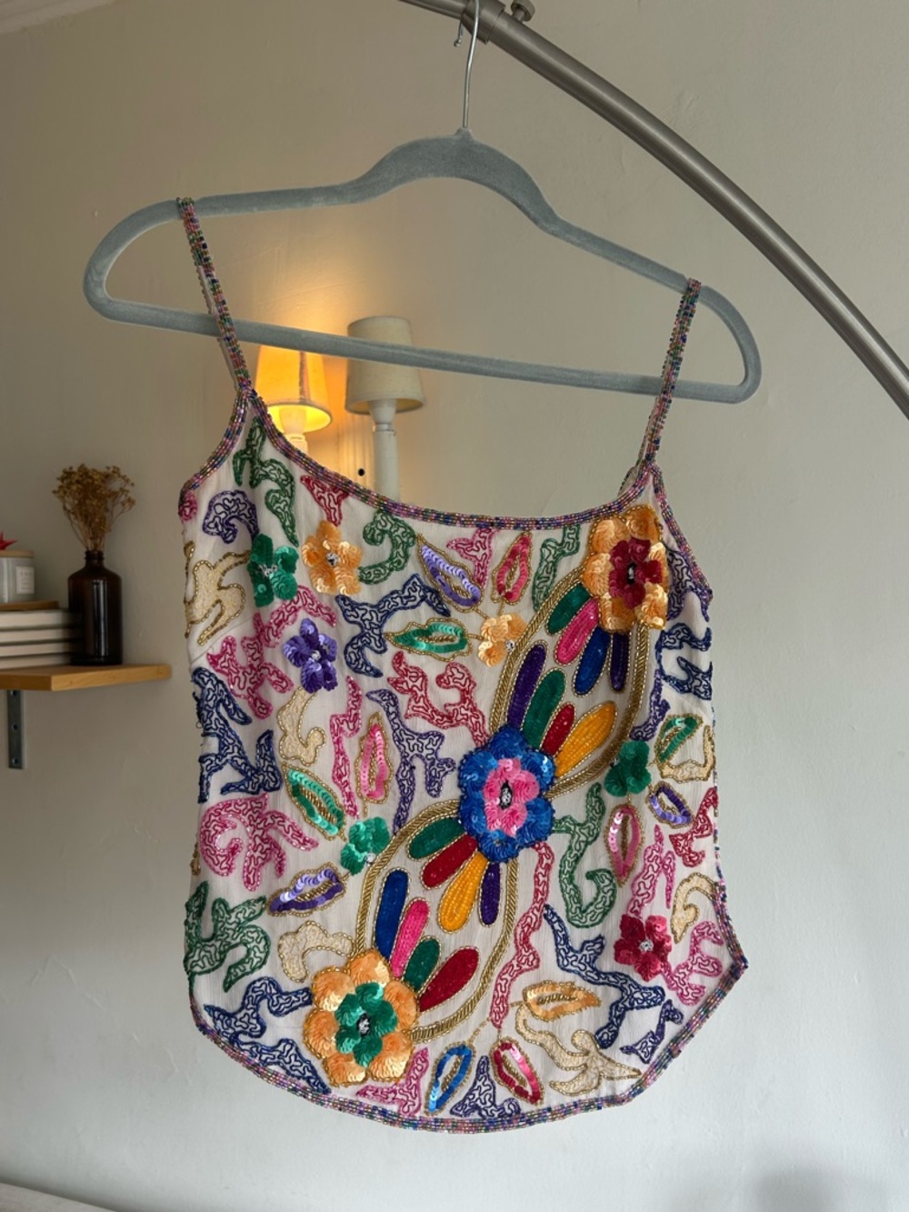 Vintage Alta Moda Luan Sare Beaded Silk Top